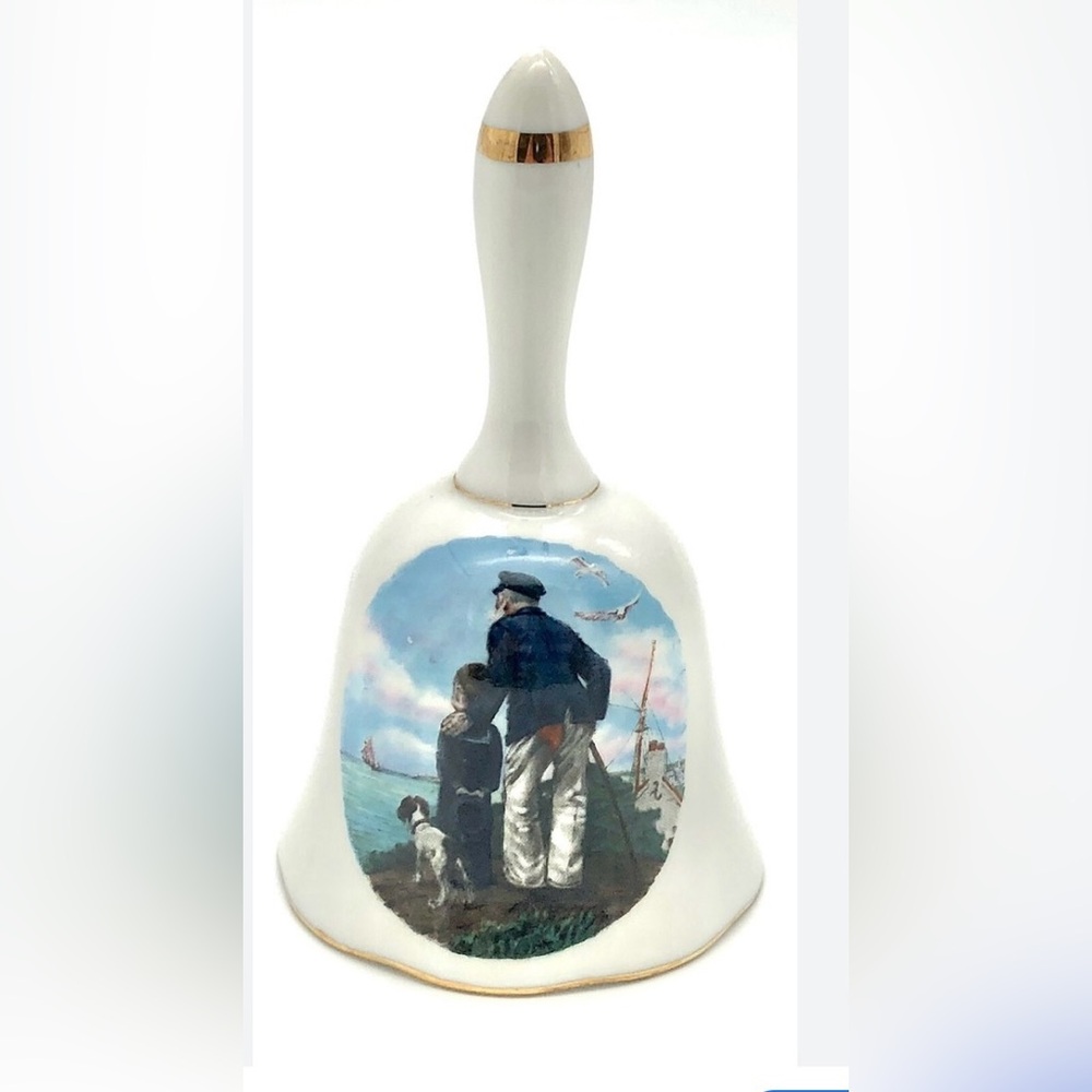 Vintage Royal Eaton Norman Rockwell "Looking Out To Sea" 5"  Bell 1982